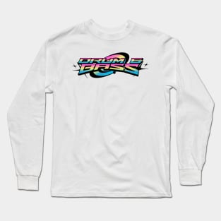 DRUM AND BASS  - Rainbow Y2K Chest logo (black/pink/blue) Long Sleeve T-Shirt